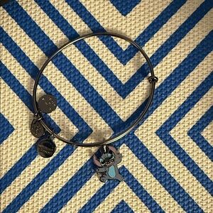 Alex and Ani Silver Bracelet with Stitch charm